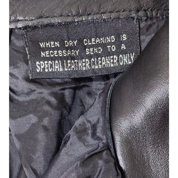 Vintage Leather by Wilson's Black 100% Leather Pants 80's 90's - Size 4 - Picture 9 of 9